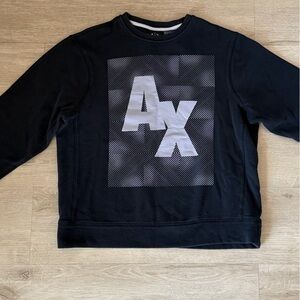 Armani Exchange AX Logo Crewneck Sweatshirt Black NWOT Men’s